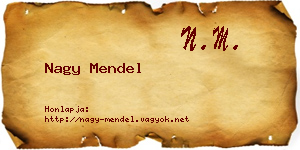 Nagy Mendel névjegykártya